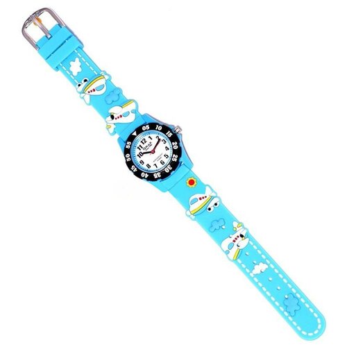 фото Наручные часы omax, кварцевые, корпус пластик, ремешок каучук, синий, голубой