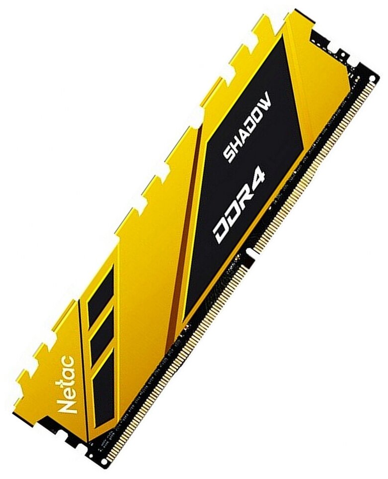 Модуль памяти DDR4 16GB Netac Shadow Yellow PC4-21300 2666MHz C19 радиатор 1.2V - фото №5