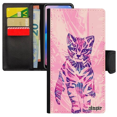фото Красивый чехол книжка для мобильного // iphone 8 plus // "кот" тигристый стиль, utaupia, розовый