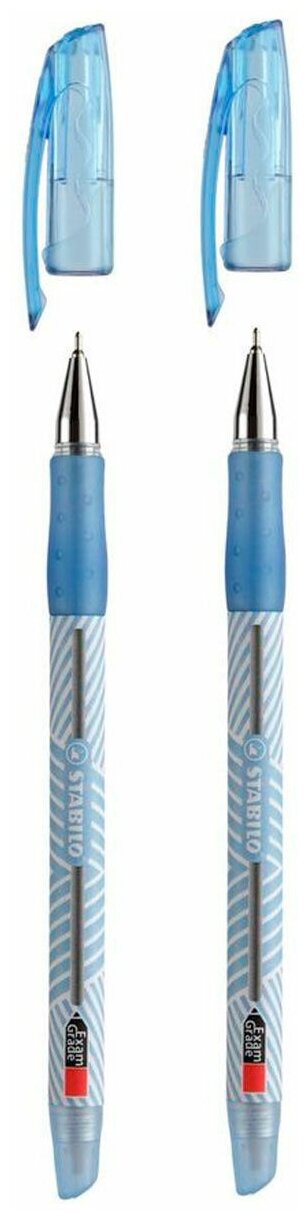 Ручка шариковая с маслянными чернилами 03мм STABILO Exam Grade Needle 587 синяя (2шт)