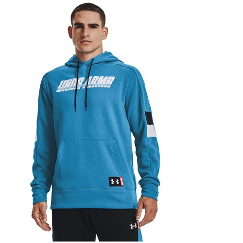 фото Толстовка under armour baseline fleece p/o hoody синий sm 1366528-422