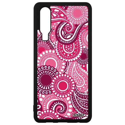фото Дизайнерский чехол для мобильного // huawei p30 // "кружевной узор" цветочный плетение, utaupia, фуксия
