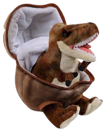 Мягкая игрушка ABtoys Dino World Динозавр в яйце, 22 см, коричневый