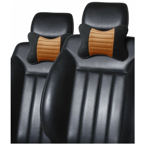 BARASHKOV/ Автомобильная подушка из велюра под шею на подголовник авто Модель PREMIUM/ Серый/ 2шт