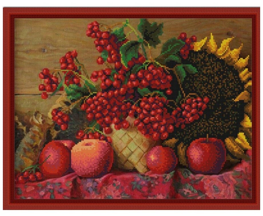 Рисунок на ткани Конёк (бисер), Калина красная, 29*39 см (9831)
