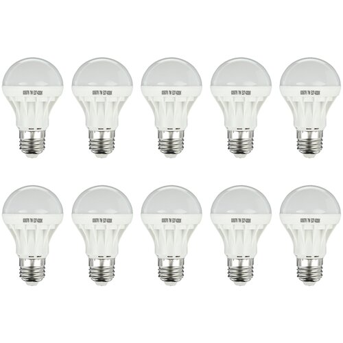 Лампа светодиодная A65 7W, E27, 400lm 4200К, 10шт, PROMO.