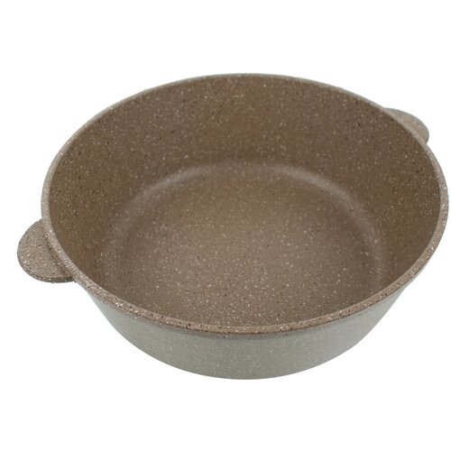 Жаровня 26 см литая с антипригарным покрытием без крышки, Союз ТН, объем 2,7 литра цвет шоколадный гранит