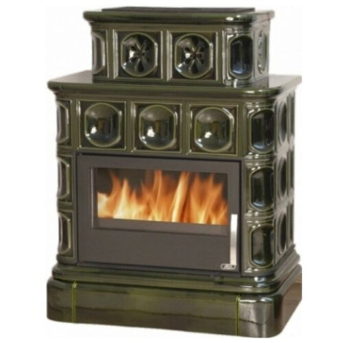 ABX Кафельная печь-камин ABX Karelie P OX (кафельный цоколь, стальная вставка)(Зеленый)