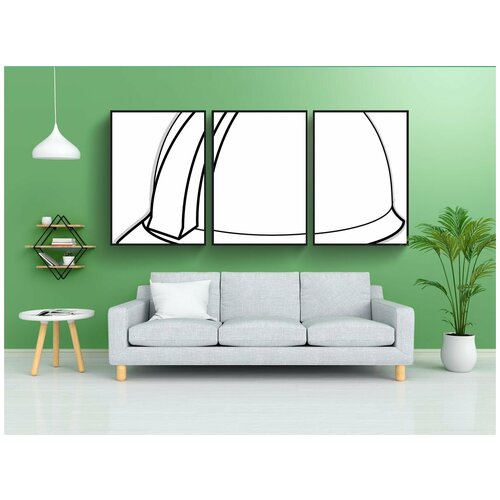 фото Набор модулных постеров для интерьера "шапка, шлем, строительство" 60x90 см. в тубусе, без рамки lotsprints