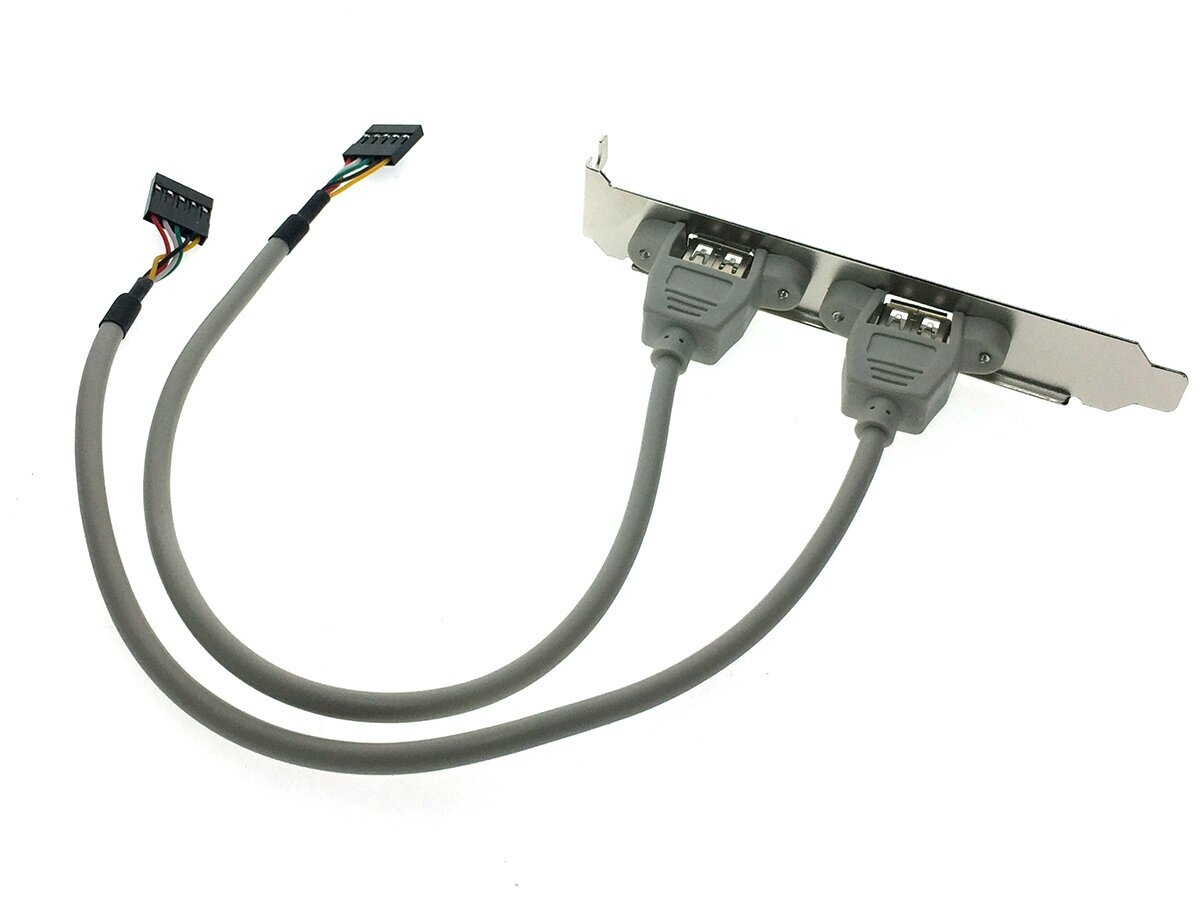 Планка портов в корпус на заднюю панель 2 порта USB 20 модель: EBRCT-2PrtUSB2 (10pin/9pin to usb20 переходник)