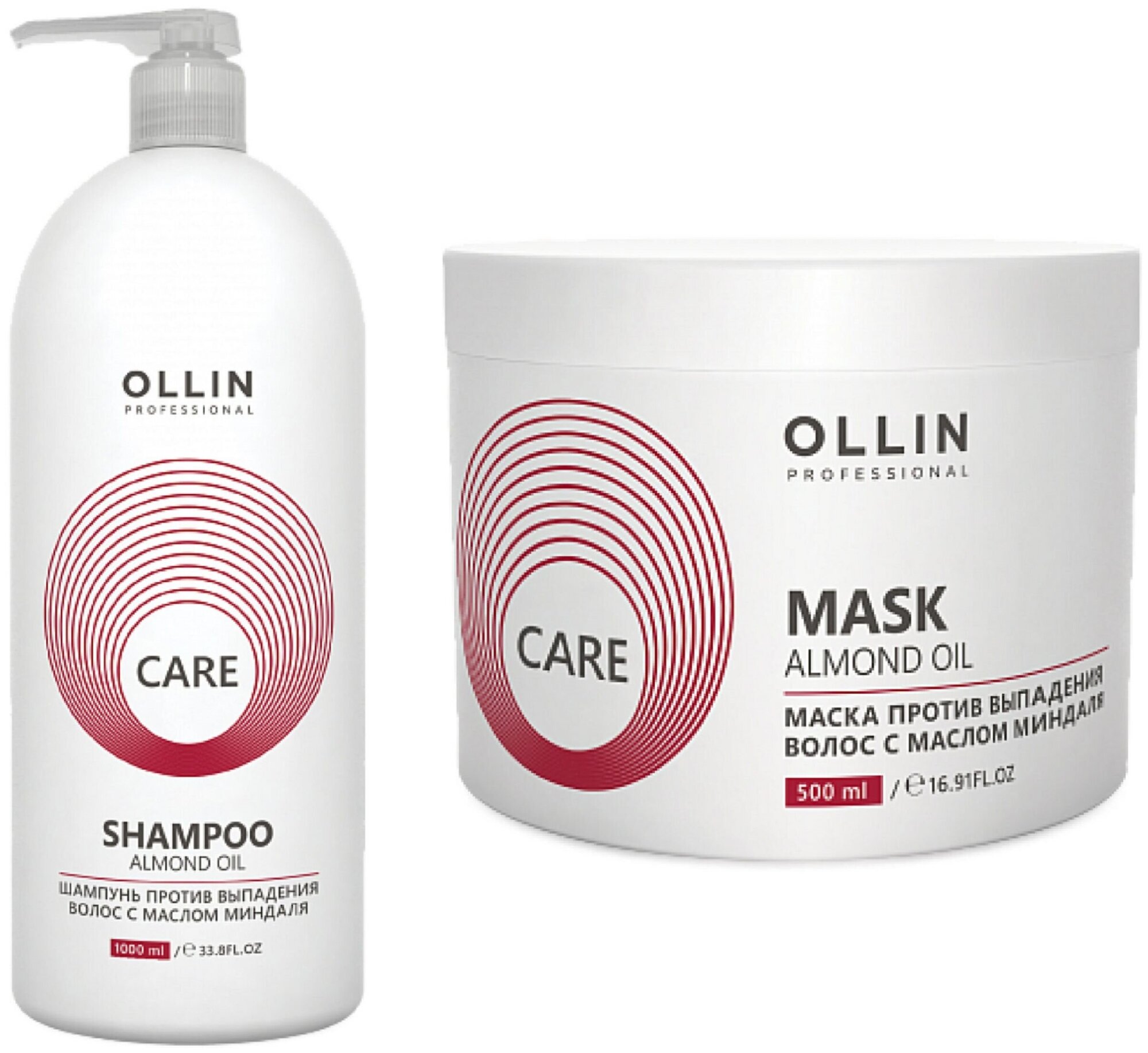 Ollin Care Шампунь для против выпадения волос с маслом миндаля 1000мл и Маска 500мл