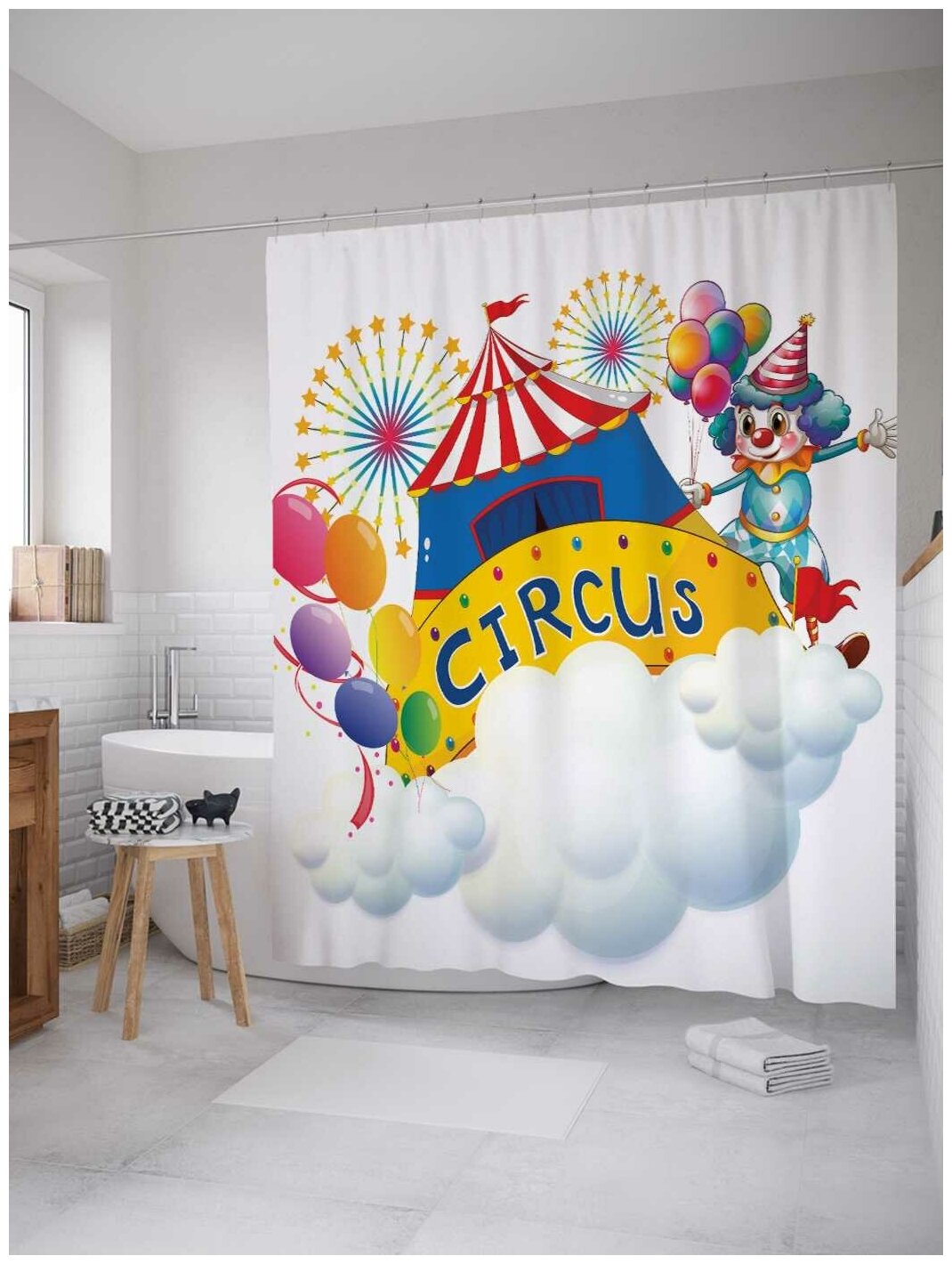 Штора для ванной JoyArty Цирковые облака 180х200 (sc-12760)
