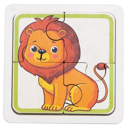 Пазл двусторонний EVOTOYS ET-PUZ-03-03 Зебра и Лев