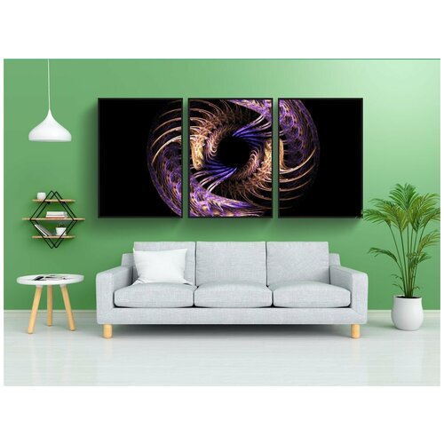 фото Набор модулных постеров для интерьера "абстрактный, фрактал, мяч" 60x90 см. в тубусе, без рамки lotsprints