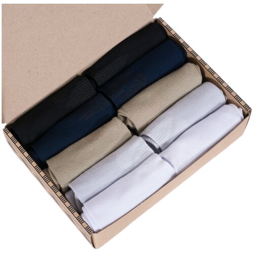 фото Носки унисекс grinston, 10 пар, укороченные, подарочная упаковка, размер 27/29 (41-45), синий, черный