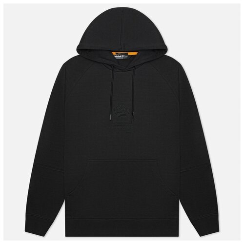 фото Мужская толстовка timberland yc heavyweight stack logo hoodie чёрный , размер s