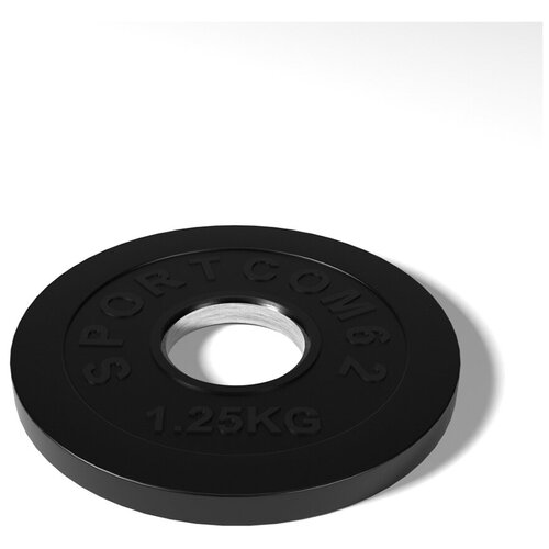 Диск Sportcom обрезиненный 51мм 1,25 кг, черный
