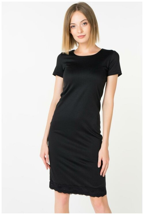 Платье с короткими рукавами и кружевом AScool DRESS1801 Бордовый 46