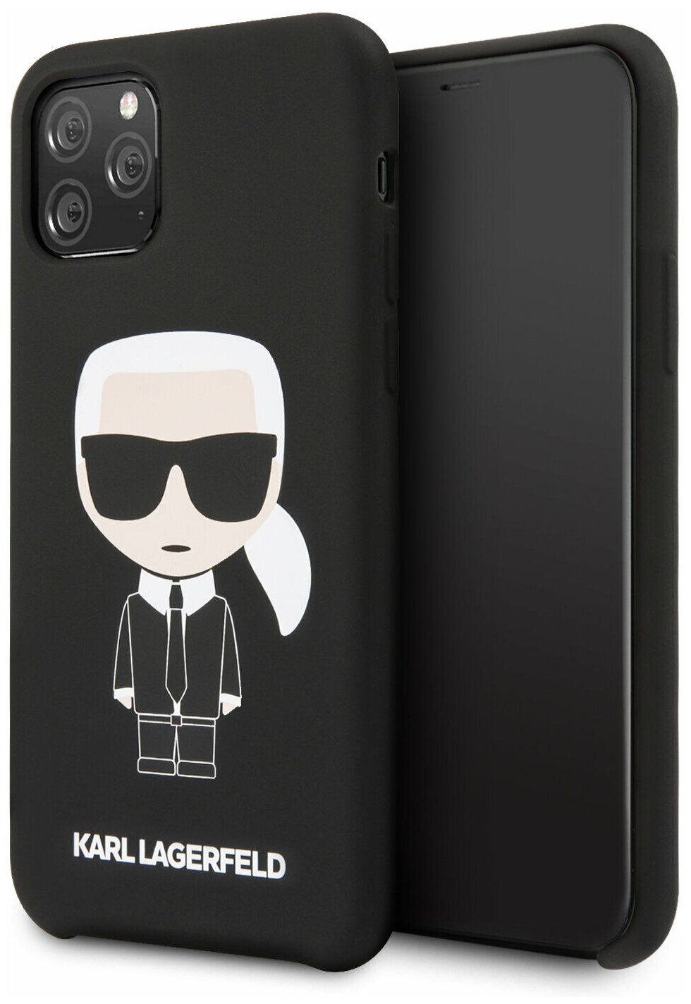 Чехол Lagerfeld для iPhone 11 Pro Liquid silicone Iconic Karl Hard Black