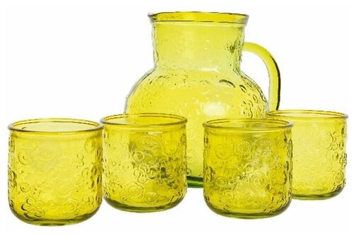 Набор сангрия, стекло, желтый, 5 предметов, Kaemingk 825784-желтый