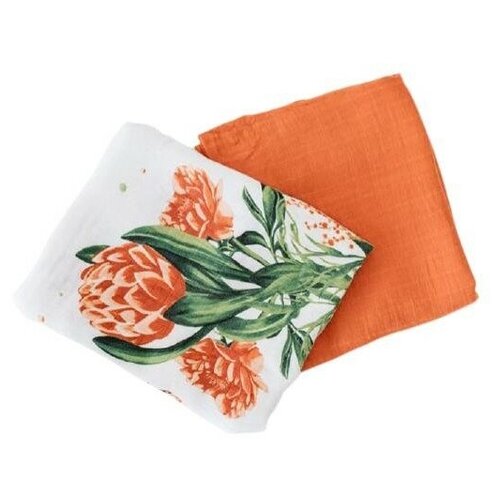 Многоразовая пеленка Tommy Lise Scarlet Dreams Set 90х90, белый/оранжевый, 2 шт.