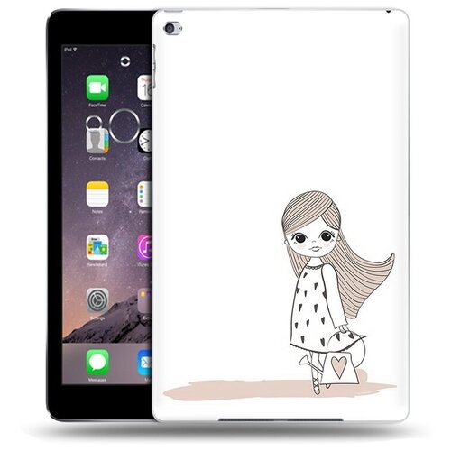 Чехол задняя-панель-накладка-бампер MyPads Девочка с сумкой для Apple iPad Air 2 (A1566/A1567) противоударный