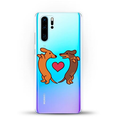 фото Силиконовый чехол love таксы на huawei p30 pro andy & paul