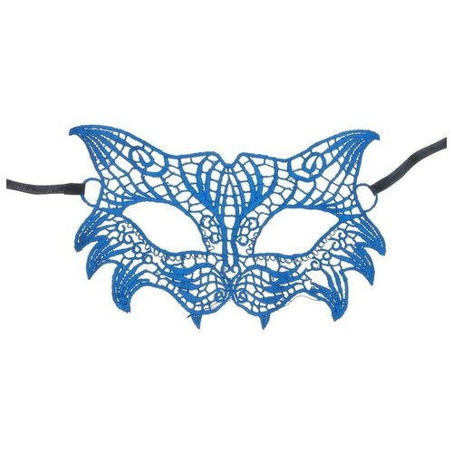 фото Карнавальная маска «кошечка», ажур, цвет синий сима-ленд