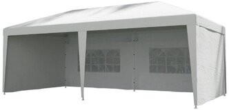 Прямоугольный павильон со стальной основой для сада 100G (3x6 м, цвет белый), для комфортного отдыха на свежем воздухе.