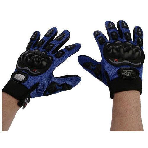 фото Перчатки мотоциклетные с защитными вставками, пара, размер xl, синий нет бренда