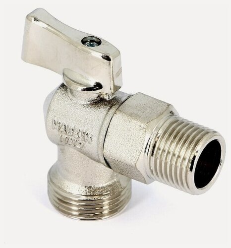 Изображение товара Угловой кран для подключения приборов никель 1/2"Х3/4" TIM арт. BL5809A