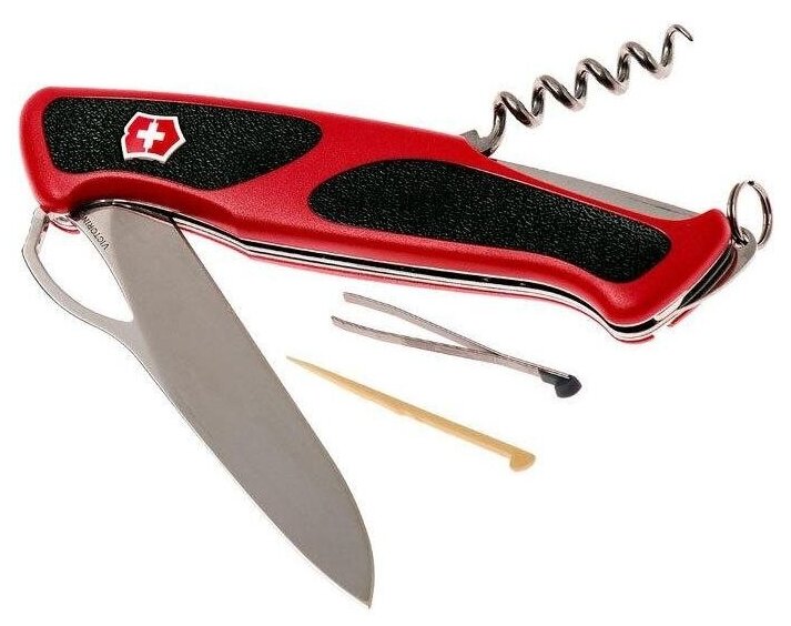 Нож перочинный Victorinox RangerGrip 63 (0.9523.MC) 130мм 5функций красный/черный карт.коробка - фото №6