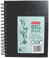 Блокнот для зарисовок Derwent Big Book 110г/м2 14.8*21см 86листов твердая обложка спираль черный