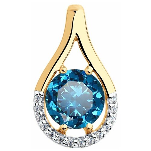 фото Подвеска diamant из золота с синим топазом и фианитами 51-330-00220-2