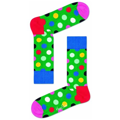 носки happy socks носки big dot snowman Носки Happy Socks, размер 29, зеленый, мультиколор