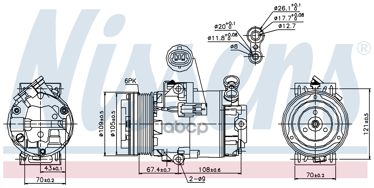 NISSENS 89222 компрессор кондиционера 1шт