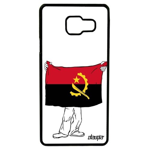 фото Чехол на мобильный // galaxy a3 2016 // "флаг анголы с руками" дизайн государственный, utaupia, белый