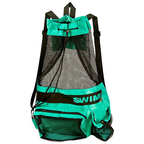 фото Сетчатый мешок - рюкзак для спорта и пляжного отдыха swimroom "mesh backpack", цвет зеленый, размер 55*45см