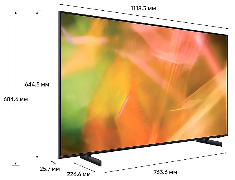 50" Телевизор Samsung UE50AU8000U 2021 VA, черный