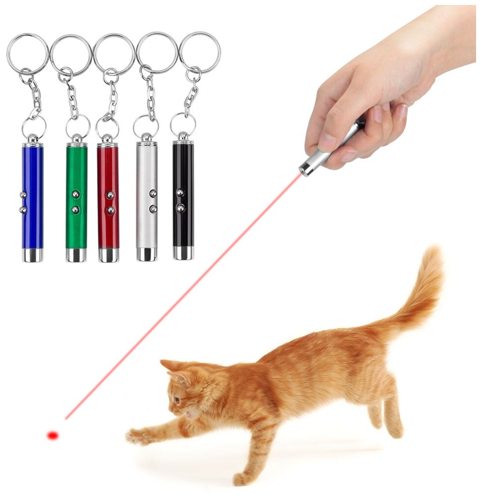 Лазерная указка - игрушка с брелком / дразнилка для кошки / красный лазер с фонариком - фотография № 4