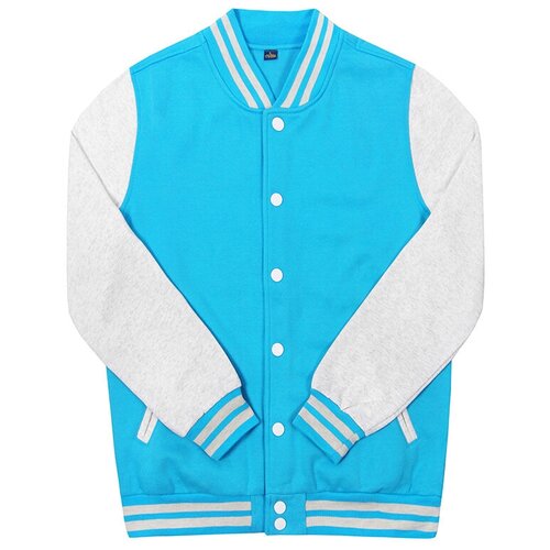 фото Куртка бомбер / street style / varsity classic jacket v 2 / голубой с светло-серыми рукавами / (l)