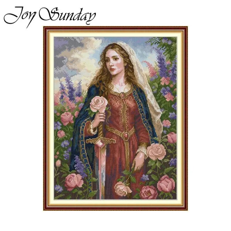 Вышивка крестом Joy Sunday Женщина-воитель 16CT Printed
