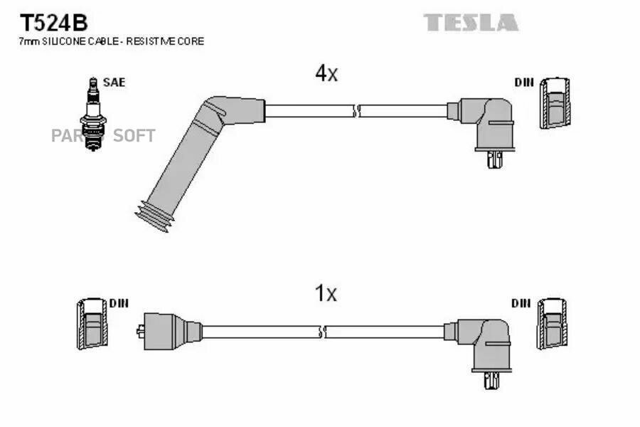 T524B TESLA Провода зажигания