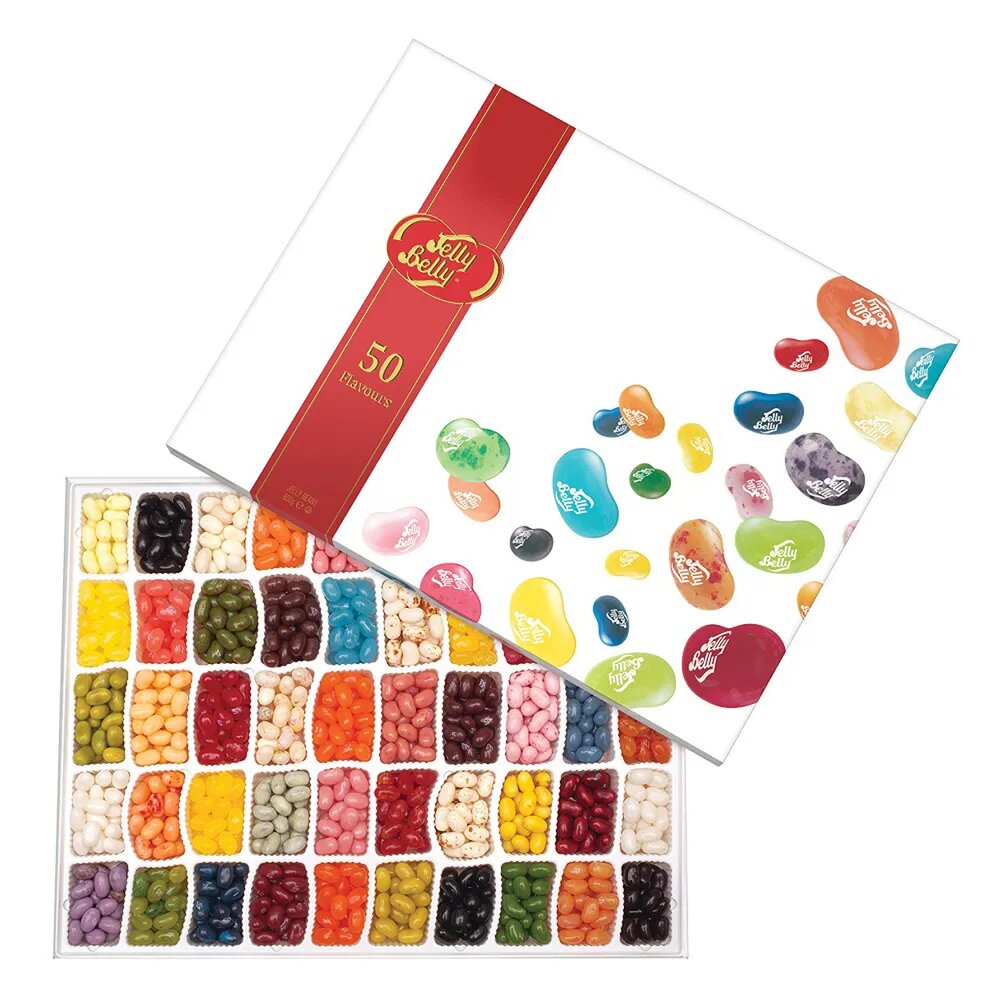 Драже жевательное Jelly Belly ассорти 50 вкусов 600 г подарочная коробка