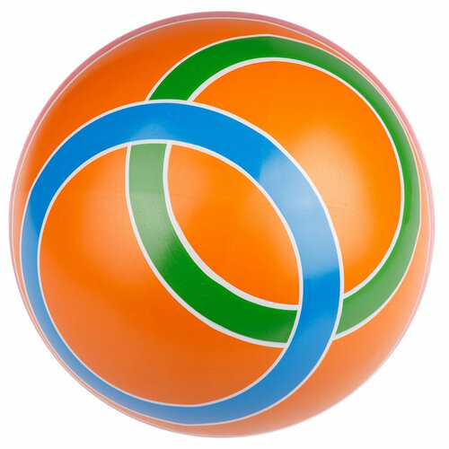 мяч резиновый d150 принт рисунок 1p 150 Мяч резиновый Планеты, d150 (оранжевый/красный/принт полоса) P3-150