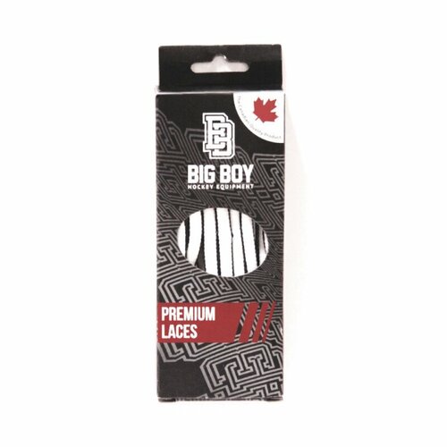 Шнурки для коньков BIG BOY Premium с пропиткой, арт. BB-LACES-PRM-305WT, полиэстер, 305 см, белый