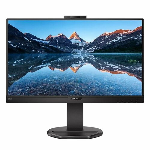 LCD PHILIPS 23.8" 243B9H/00 с поворотом экрана (IPS 1920x1080 75Hz 4ms 178/178 250cd 50M:1 HDMI webcam) черный