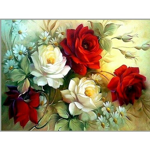 Алмазная мозаика Винтажные розы 30x40 см. алмазная мозаика милато винтажные розы f 286