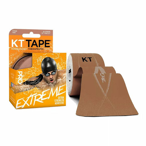 Кинезиотейп KT Tape PRO Extreme, Синтетическая основа, 20 полосок 25 х 5 см, цвет Titan Tan