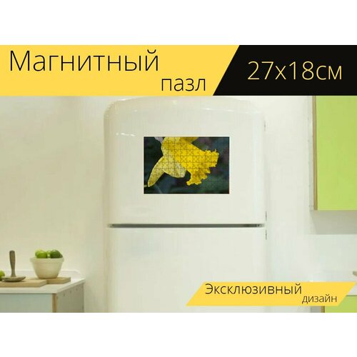 Магнитный пазл Природа, желтый, цветок на холодильник 27 x 18 см. магнитный пазл желтый природа желтый здоровье желтый медицинский на холодильник 27 x 18 см